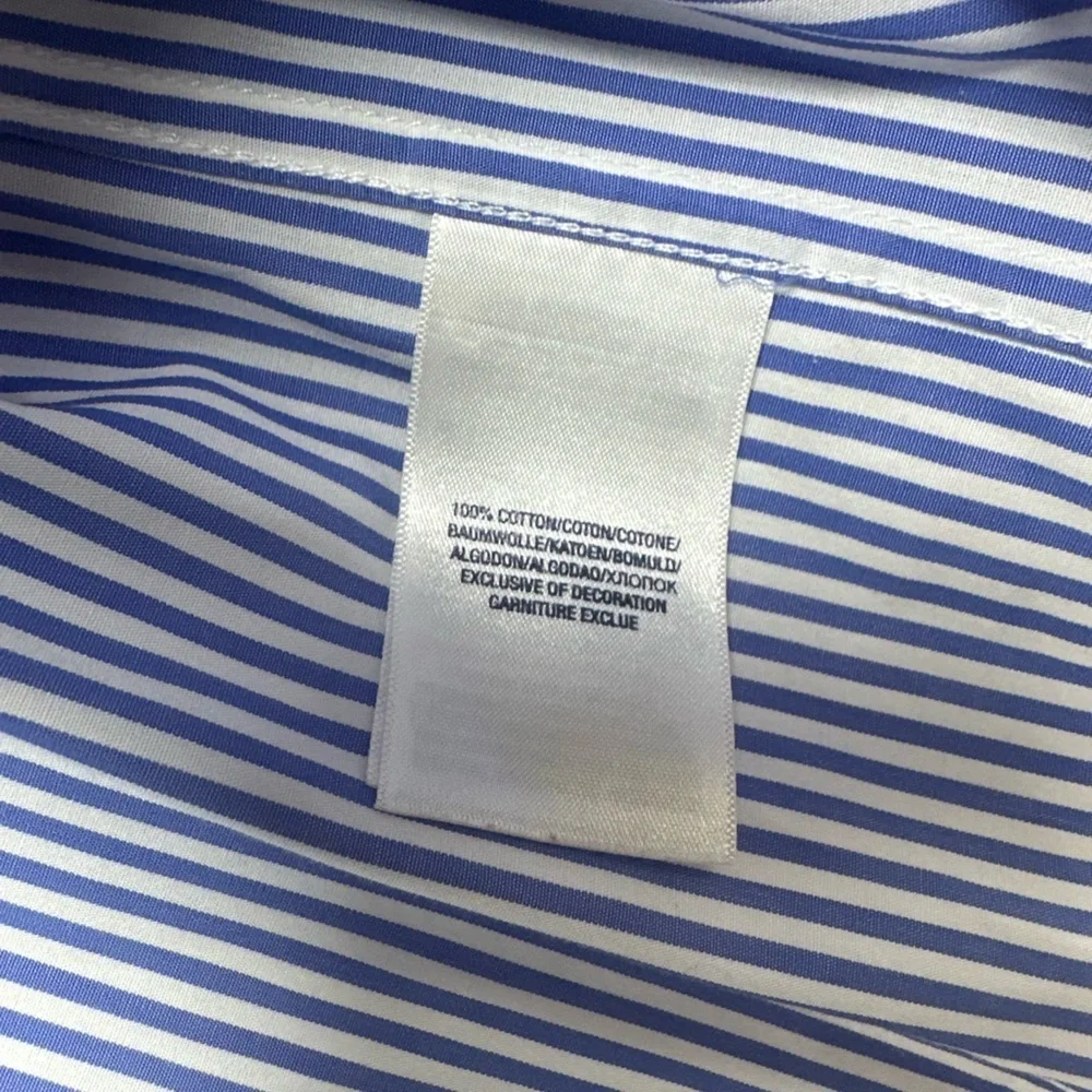 Ralph Lauren Boys Casual Blue Striped Button-Down Shirt – Size 18/20